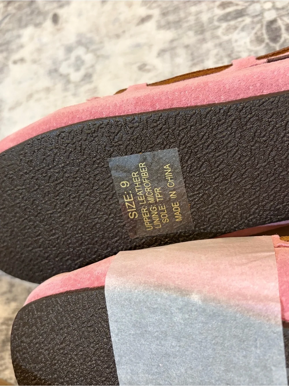 Lamo Pink Suede Moccasins with Brown Leather Laces